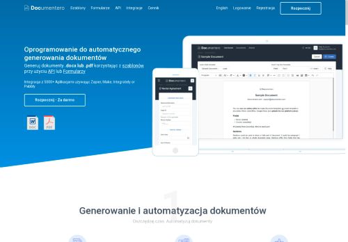 Automatyczne generowanie dokumentów Documentero Automatyczne generowanie dokumentów Documentero