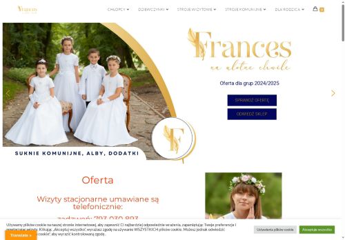 Suknie komunijne, stroje komunijne Warszawa Frances Suknie komunijne, stroje komunijne Warszawa Frances