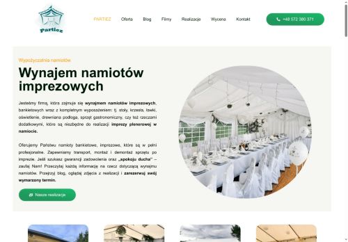 Wypożyczalnia namiotów imprezowych PARTIEZ Wypożyczalnia namiotów imprezowych PARTIEZ