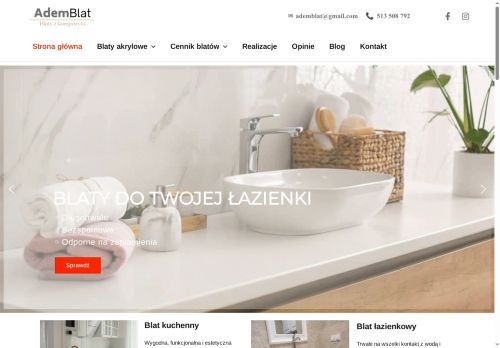 Ademblat blaty solid surface Warszawa