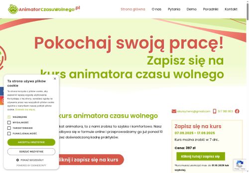 Kursy dla animatorów czasu wolnego bez wychodzenia z domu!!