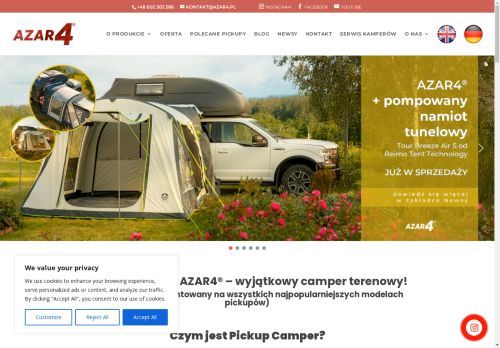 AZAR4 - pickup kamper, kapsuła na pickup