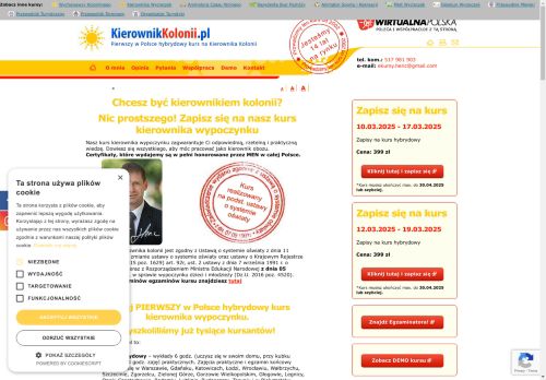 Kursy ONLINE na i dla Kierowników Koloni! Kierownikkolonii. pl