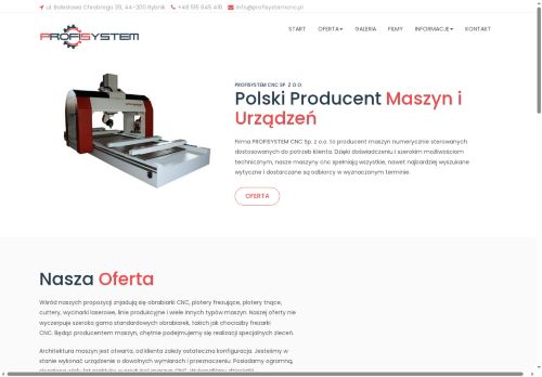 PROFISYSTEM CNC FREZARKA CNC PRODUCENT MASZYN 