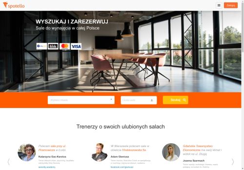 Platforma rezerwacji sal online Spotello