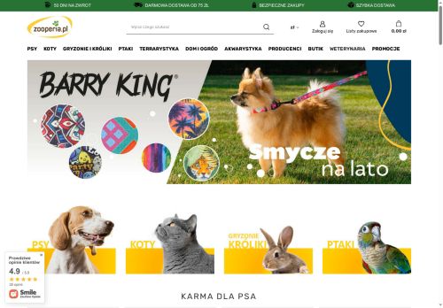 Zooperia karmy i akcesoria dla zwierząt domowych